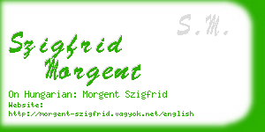 szigfrid morgent business card